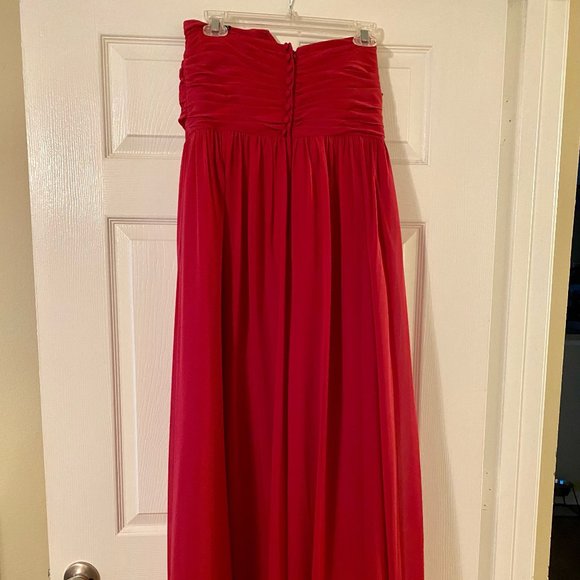Alfred Angelo Strapless Bridesmaid Dress (Claret Red) - Picture 2 of 3